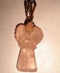 Pendentif  ange quartz rose